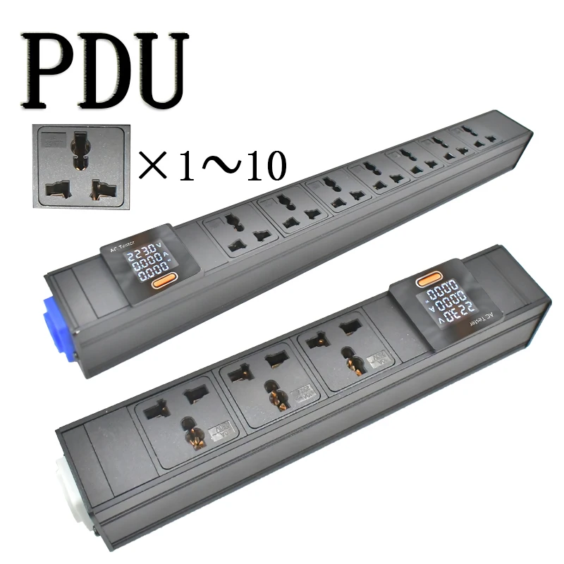 PDU Power Strips Schuko Powerlink box NAC3MPA NAC3MPB input/output 3P Aviation plug 1-10AC 10A  universal socket with ammeter