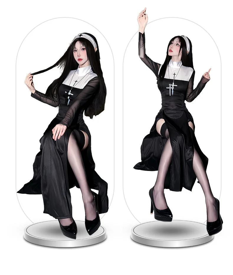 2026 Halloween adult costume cosplay sexy nun costume Nun carnival cosplay performance costume view 2