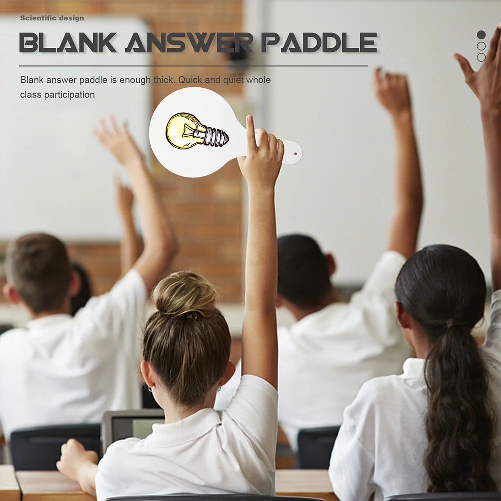 2 قطعة لوحة بيضاء محمولة باليد مجداف مسح جاف الطلاب الإجابة مجداف خشبي قابل لإعادة الاستخدام مشاركة سريعة هادئة مدورة #5