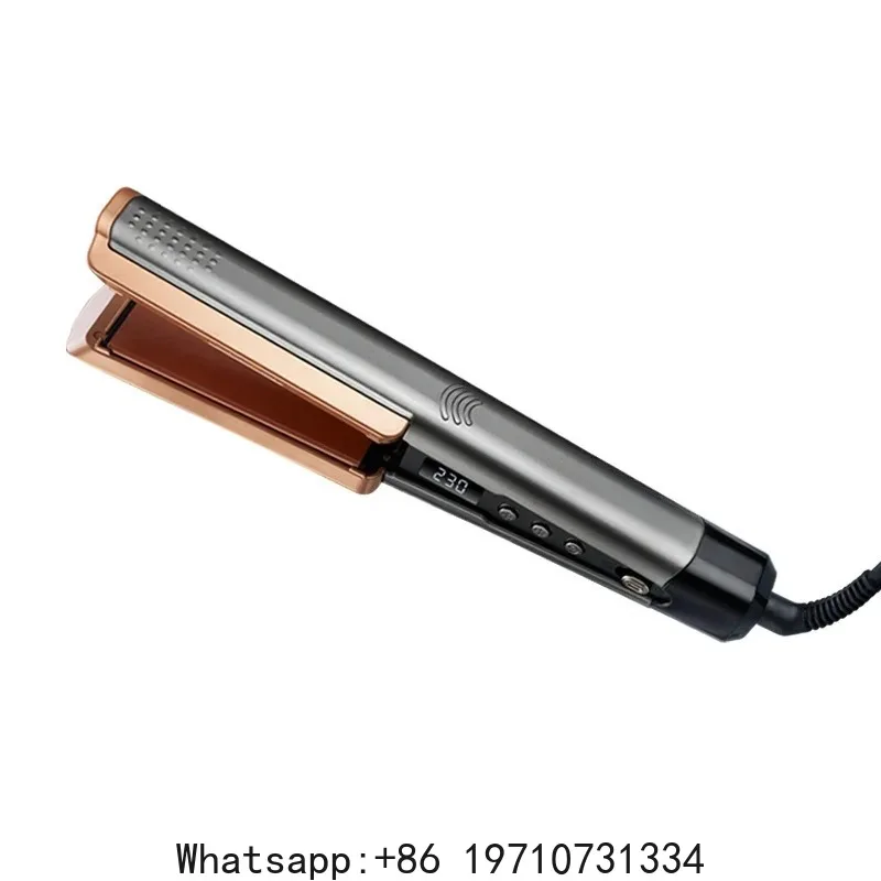 

Professional 2-in-1 Ceramic Hair Curl Ionizer with LCD Wide Panel Straightener, Temperature Adjustable