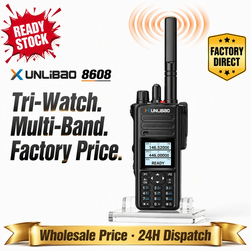 XUNLIBAO 10W Multi-Band Two Way Radio Type-C Dock Charger Hamradio Ready Stock Factory Direct Wholesale Long Range Walkie Talkie