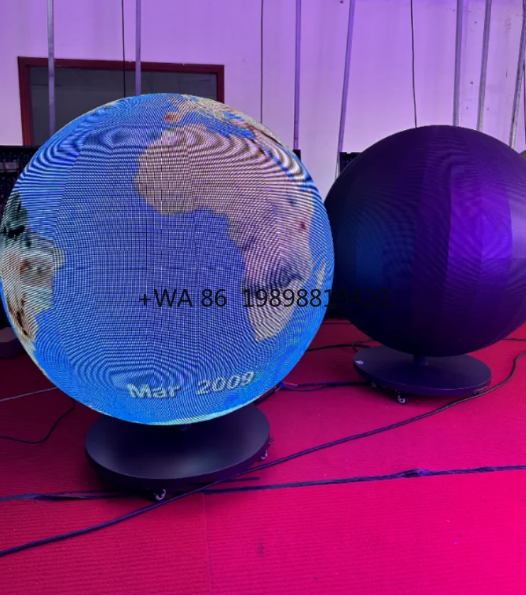 

Indoor Ball Shape LED Sphere Display 360 Degree Advertising Foor Standing Sphere P1.25 P1.56 P3 P2 P2.5 1m Diameter 1 Year