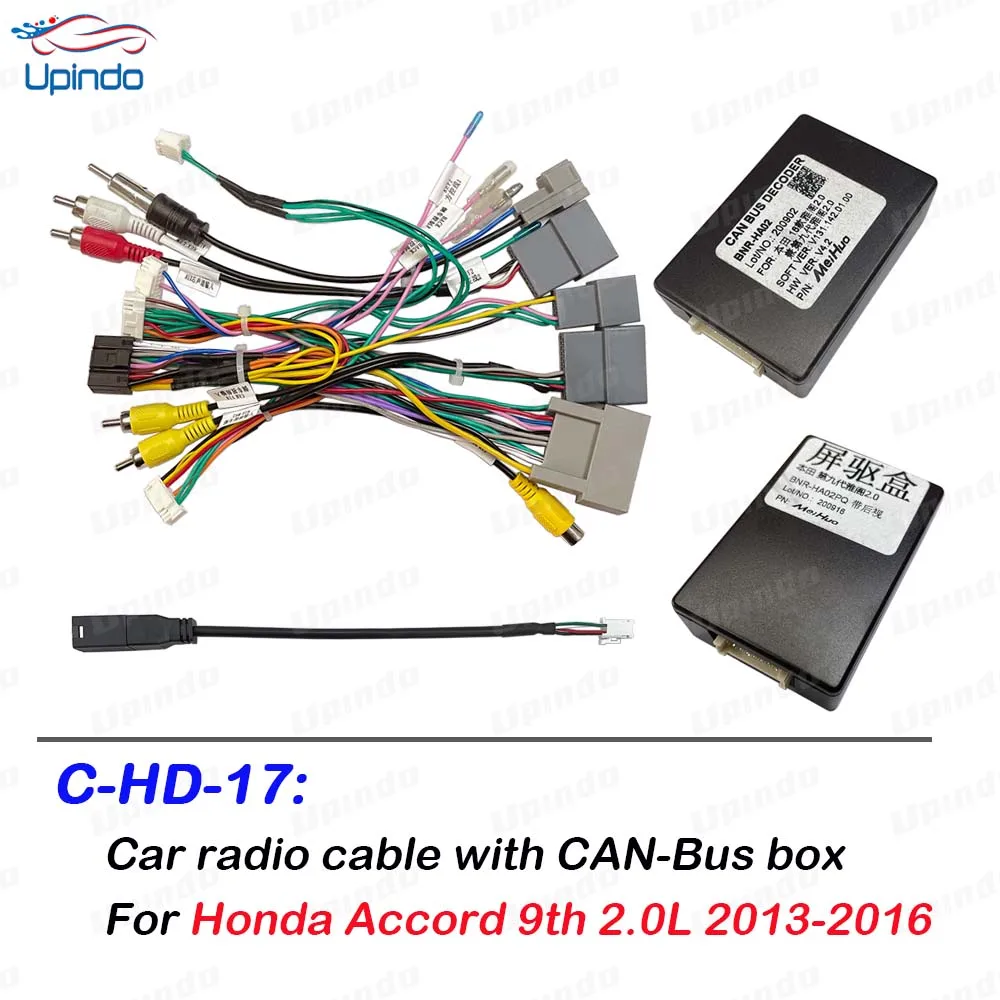 

For Honda Accord 9th Gen 2.0L Android Head Unit Installation Kit w/ CAN Bus Module Wiring Harness Adapter 2013