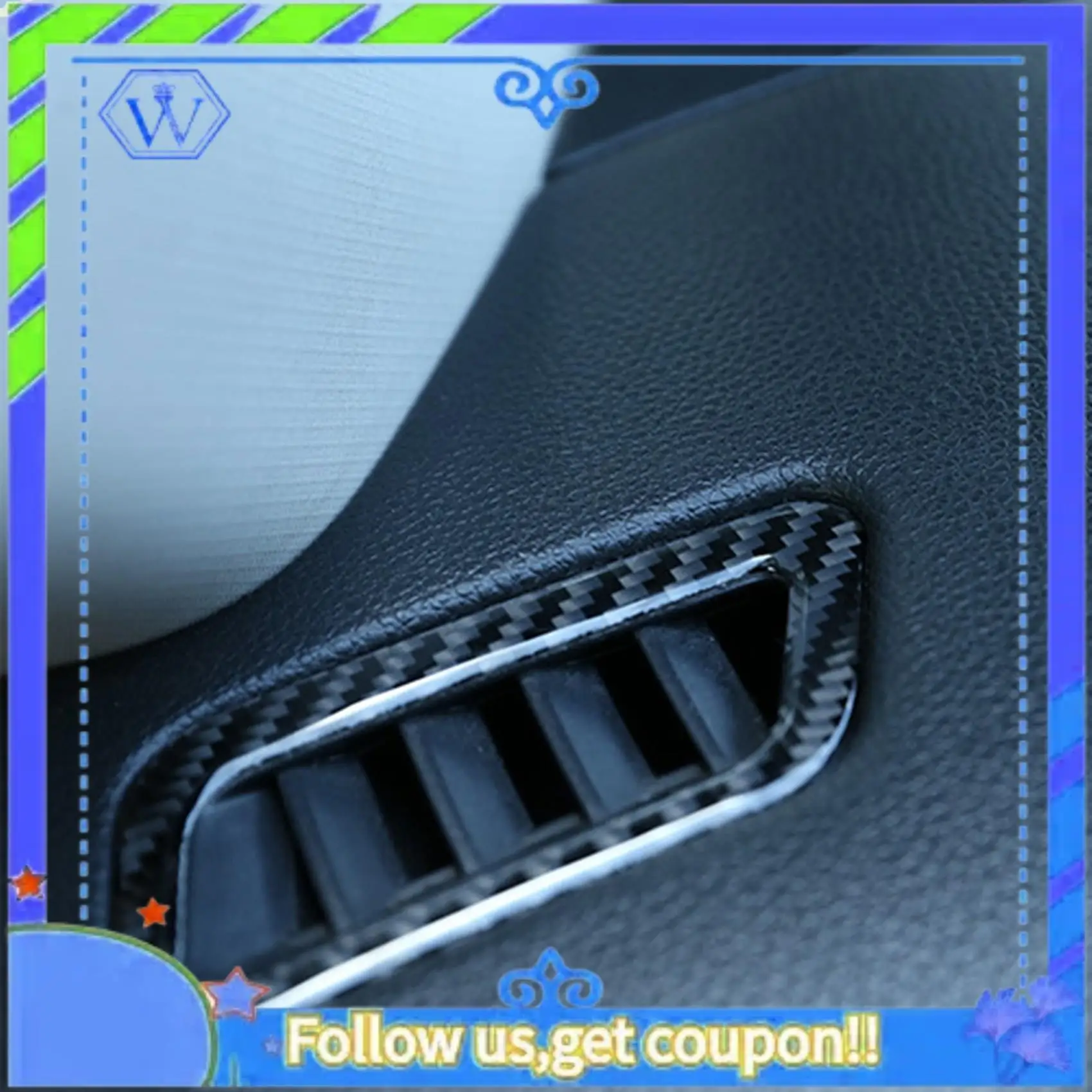 2Pcs Soft Carbon Fiber Front Dashboard Side Air Outlet Trim Conditioning Vent Cover Sticker For Nissan X-Trail 2014-2018 #5