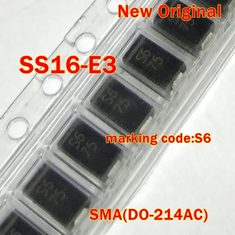 

10Pcs to 500Pcs Ss16-E3 Ss16 Sma(Do-214Ac) New Original Marking Code: S6 1.0A Surface Mount Schottky Rectifier 60V
