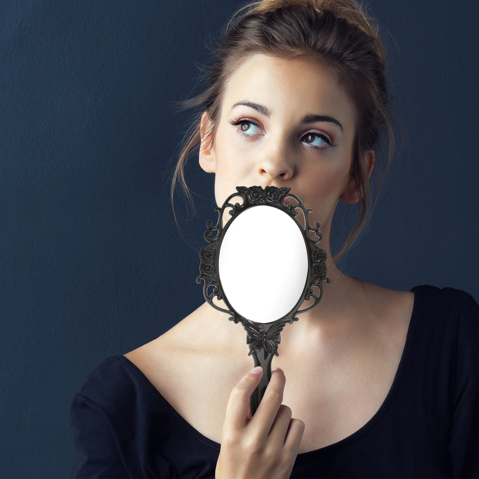 Miroir Design fleur de Rose, mignon, pliable, pratique, maquillage Compact pour femmes