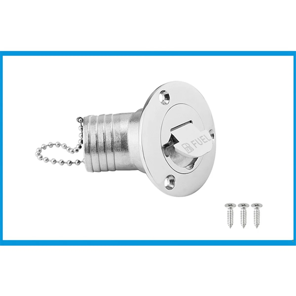 2Inch Boat Fuel / Water Deck Filler Angled Fill 316 Marine Grade Stainless Steel Keyless Cap Boat Accessories