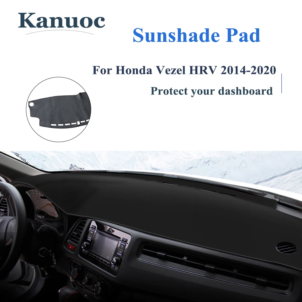 

For Honda Vezel HRV 2014-2020 SunShade Pad Dashboard Light Shield Mat Anti-dirty Super Fiber Leather Car Protect Accssories