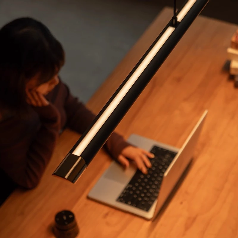 Light Luxury Modern Dining Pendant Light Minimalist Creative Bar Table High End One Word Long Strip Lamp For Restaurant