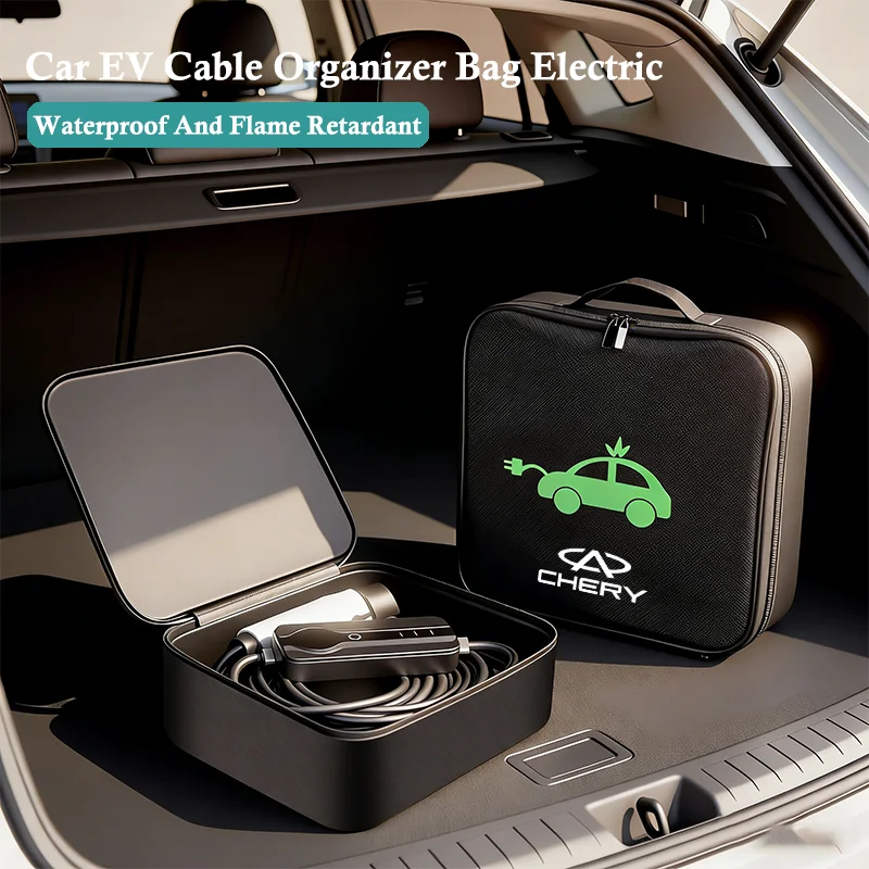 Bolsa organizadora de cables para coche eléctrico, bolsa para herramientas y cables de maletero para Chery Tiggo 5 2 3 7 8 PRO 5X 3X QQ Fulwin Face Arrizo A1 A3 A5