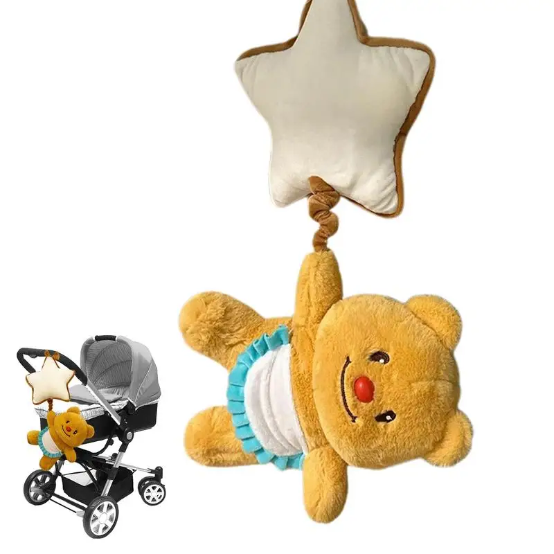 Jouet de hochet en peluche ours pour tout-petits, secoueur mentaires oriel, cintre mobile CPull, jouet d'arc de poussette souple pour garçons et filles, enfants