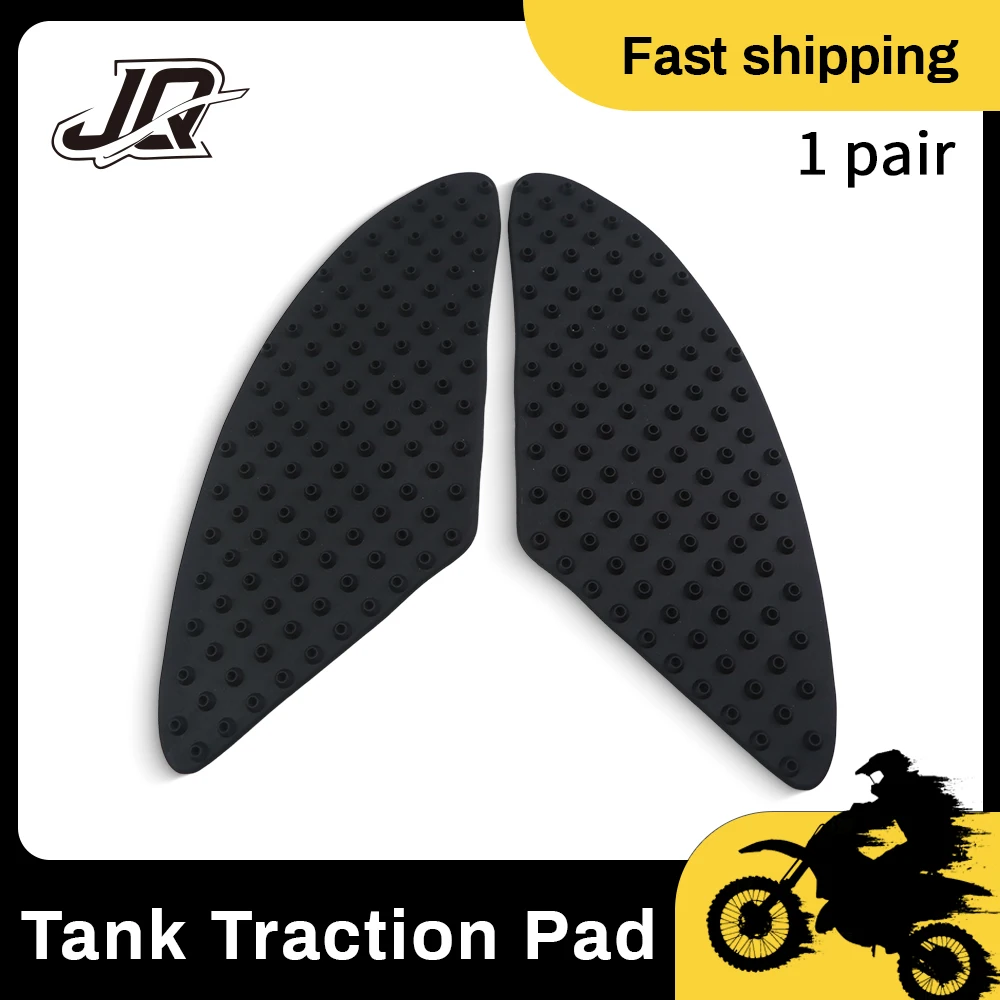 For Kawasaki Honda Motorcycle Black Rubber Tank Traction Pads Fuel Tank Anti Slip Sticker Protector Decal Accessories