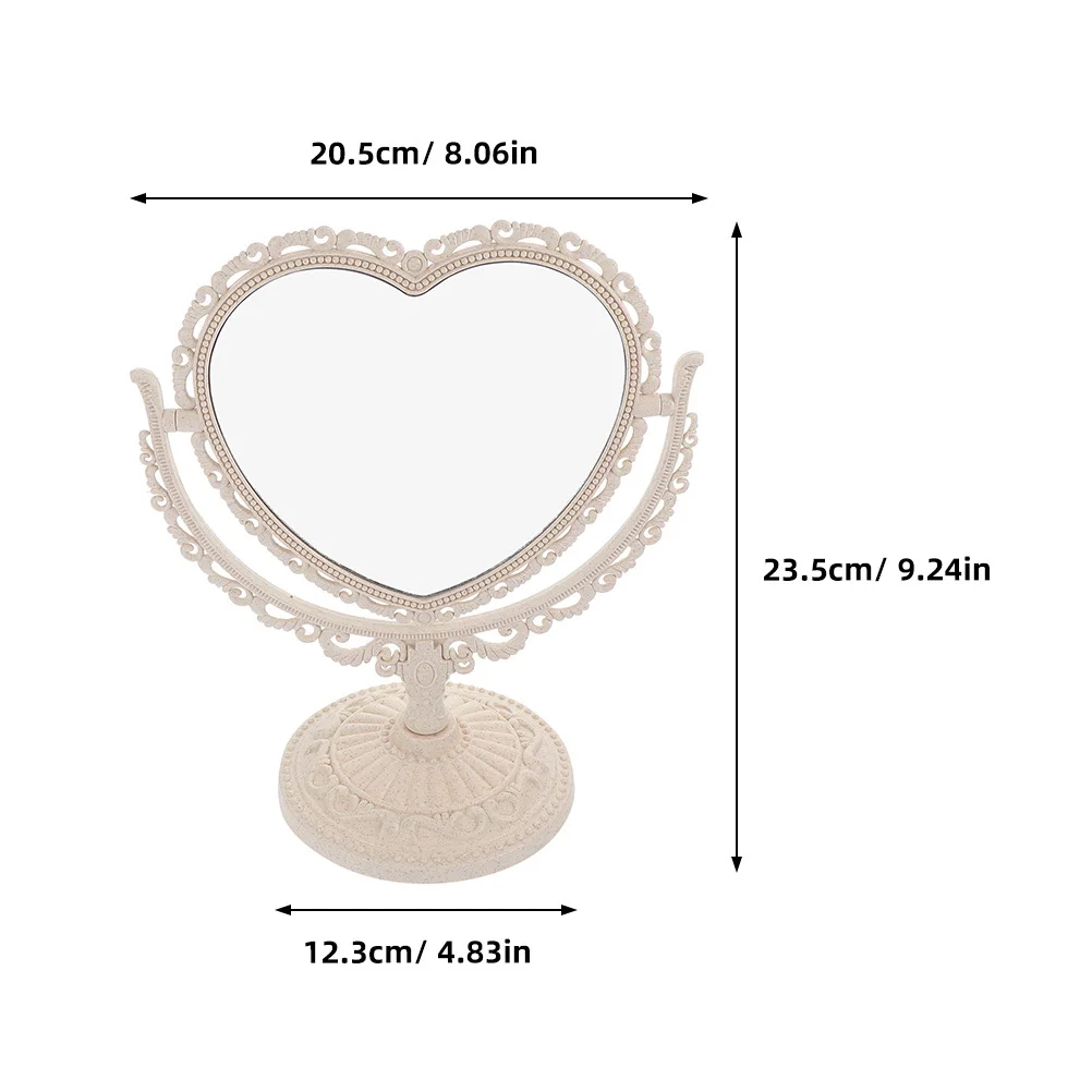 2Pcs Aesthetic Heart Shaped Desk Mirror Cute Vanity Mirror for Girls Women Professional Makeup Artists Gift Choice