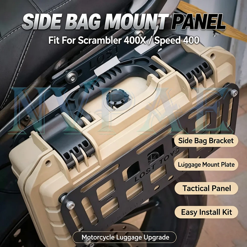 For Scrambler 400X Speed 400 Side Bag Mount System Tactical Panel Upgrade Stable Bracket Kit Installation Motorcycle Luggage
