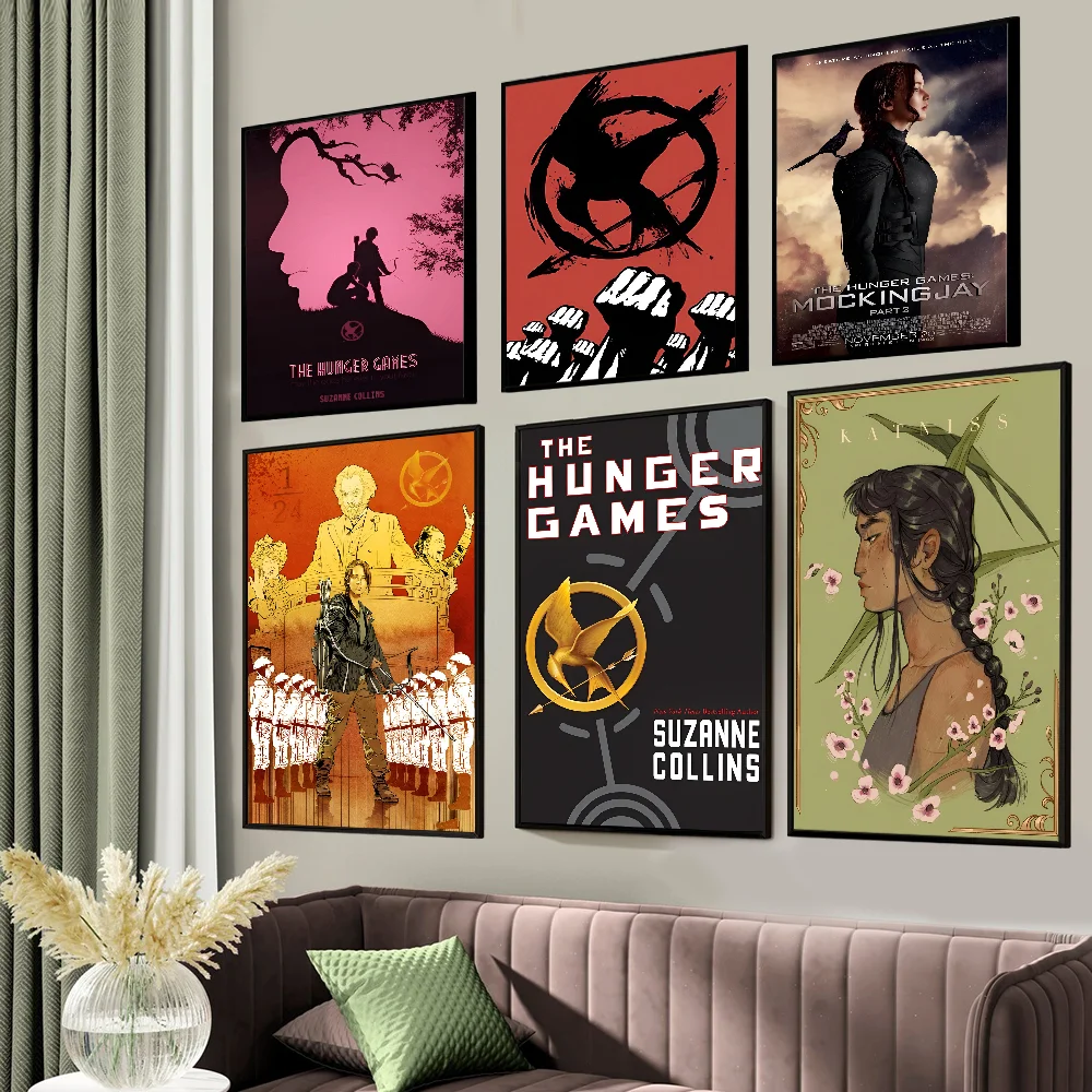 The Hunger Games 3 Self-adhesive Art Poster Waterproof Paper Sticker Coffee House Bar Posters Wall Stickers