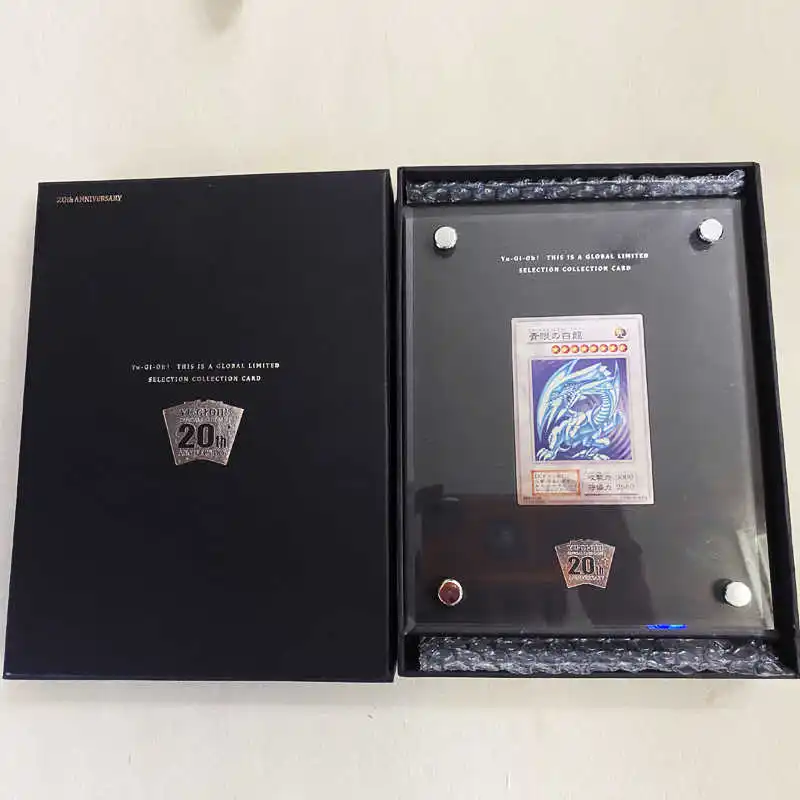 Yu-Gi-Oh 20Th Anniversary Card Blue-Eyes White Dragon Gold Silver Electroplated Gold Special Package Collection Cards Toys Gift