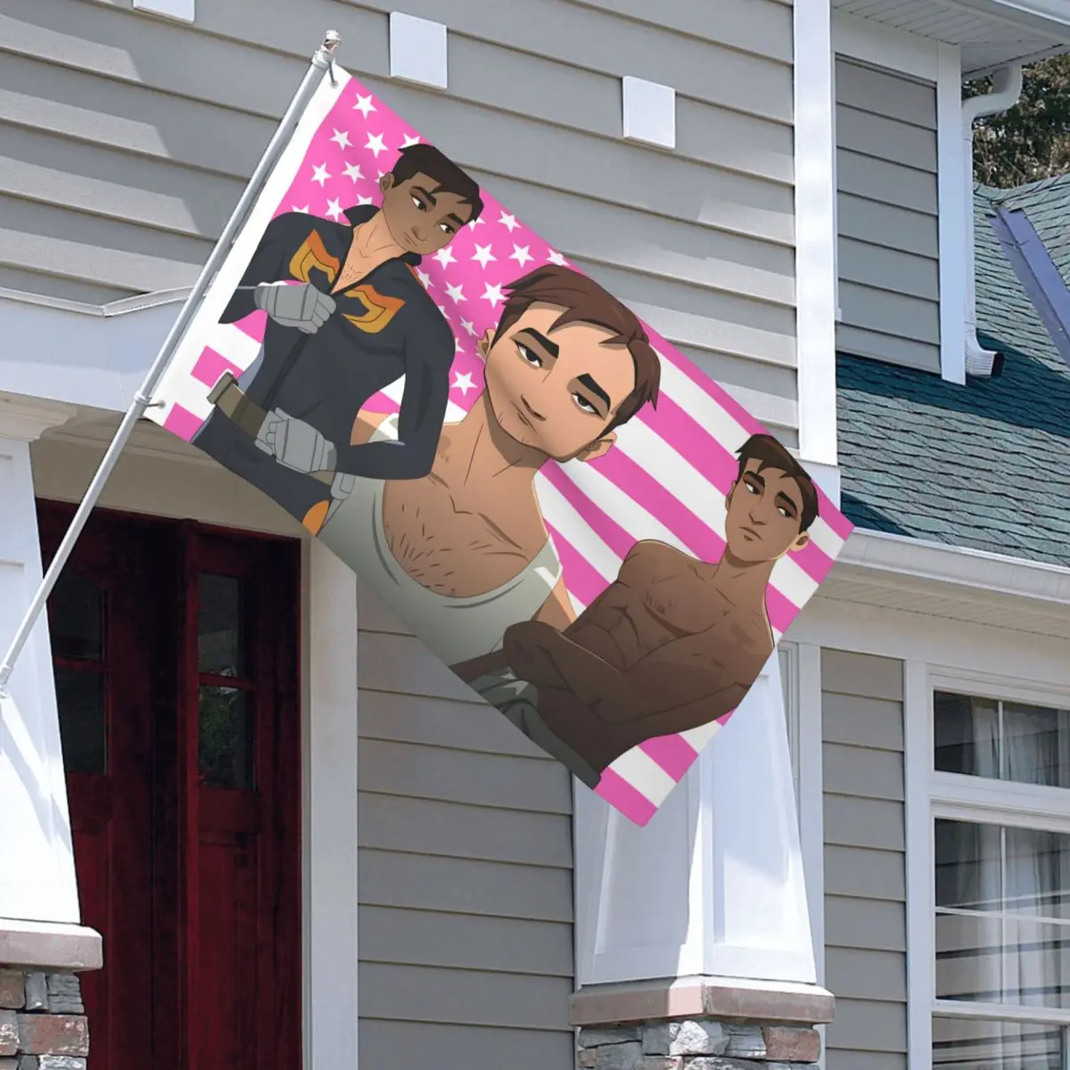 روبرت روبرتسون أعلام مزدوجة الوجهين في الهواء الطلق راية إرسال لعبة الوردي 2 الحلقات غرفة المنزل النوم جدار ديكور 90x150 سنتيمتر