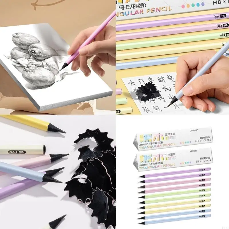 

20 Pcs Wooden Pencils 2B Drawing Pencils Triangular Pencils For Writing F19E
