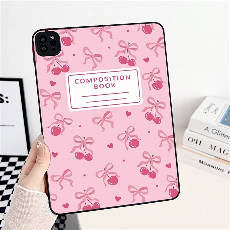Coque pour iPad 10.2 Pro 11 13 9.7 Mini 6 10.5 Air 3 couverture rose nœud papillon coeur étui pour iPad 10th 9th 8th 7th 6th 5th 2025 Fundas