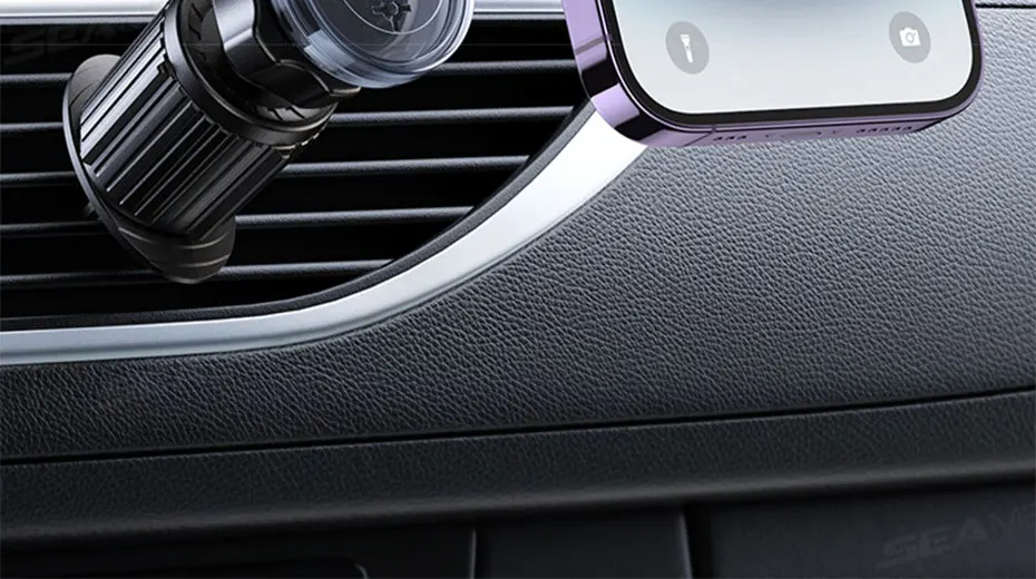 SEAMETAL Magnetischer Autotelefonhalter, 360-Grad-Drehung, verstellbar, Einhandbedienung, Luftauslass, Entlüftung, Handy-Unterstützung – Detail 3