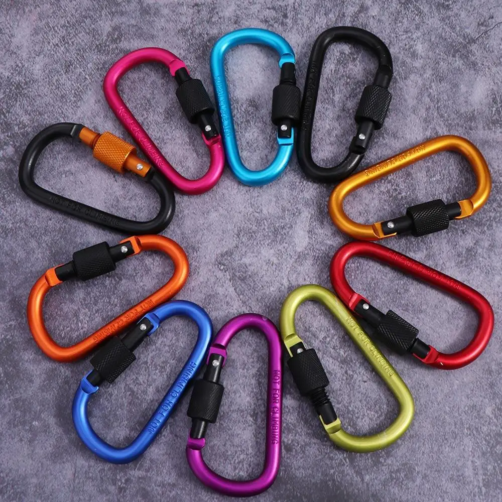 Key Holder Rope Buckle Survival Buckle D Shape Carabiners Carabiner Clip Water Cup Buckle Tourist Hooks Fishing Carbin Buckle