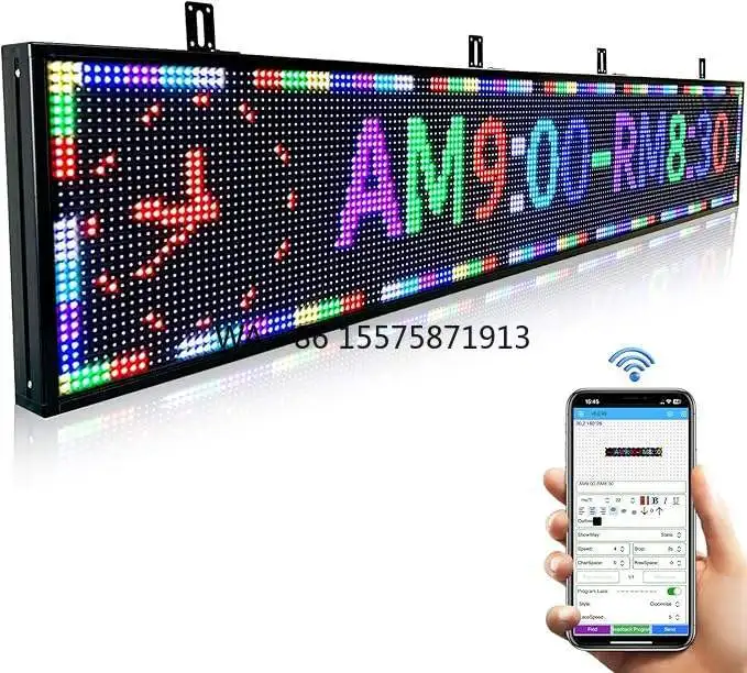 

Программируемая прокруткая светодиодная вывеска с Wi-Fi и USB, доска объявлений, полноцветное текстовое изображение, анимационный дисплей, электронное переворачивание для магазина