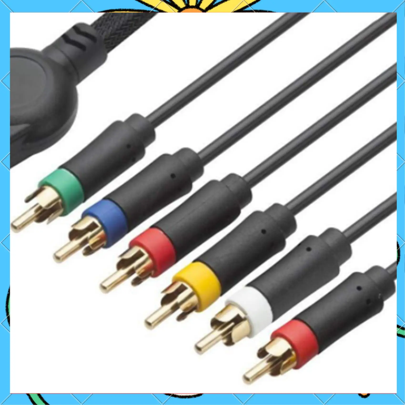 2X Suitable For PS2/PS3 Component Cable 1.8M Suitable For PS 2/3 High Resolution Game Cable Accessories-[A51I]