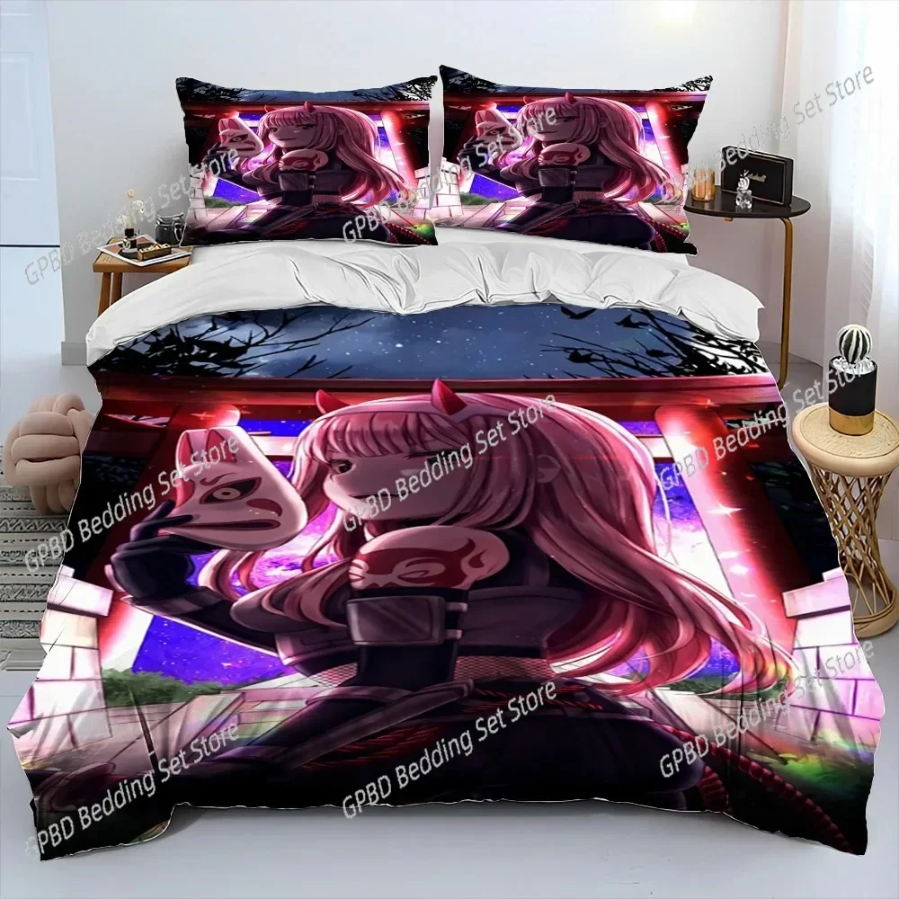 

Zero Two DARLING In The FRANXX Anime Comfortable Duvet Cover Pillowcase Bedding Set Children Bedroom Decoration Home Textile