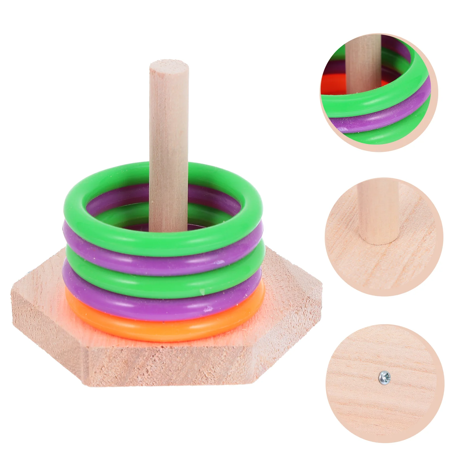 

Parrot Toy Educational Bird Toys Trick Intelligence Tabletop Hexagon Stacking Ring