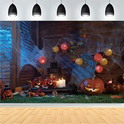 Halloween Day Shadows Photography Background Jack-o-lanterns Ghosts Wander And Spooky Tales Awaken Photo Studio Backdrops BH-78