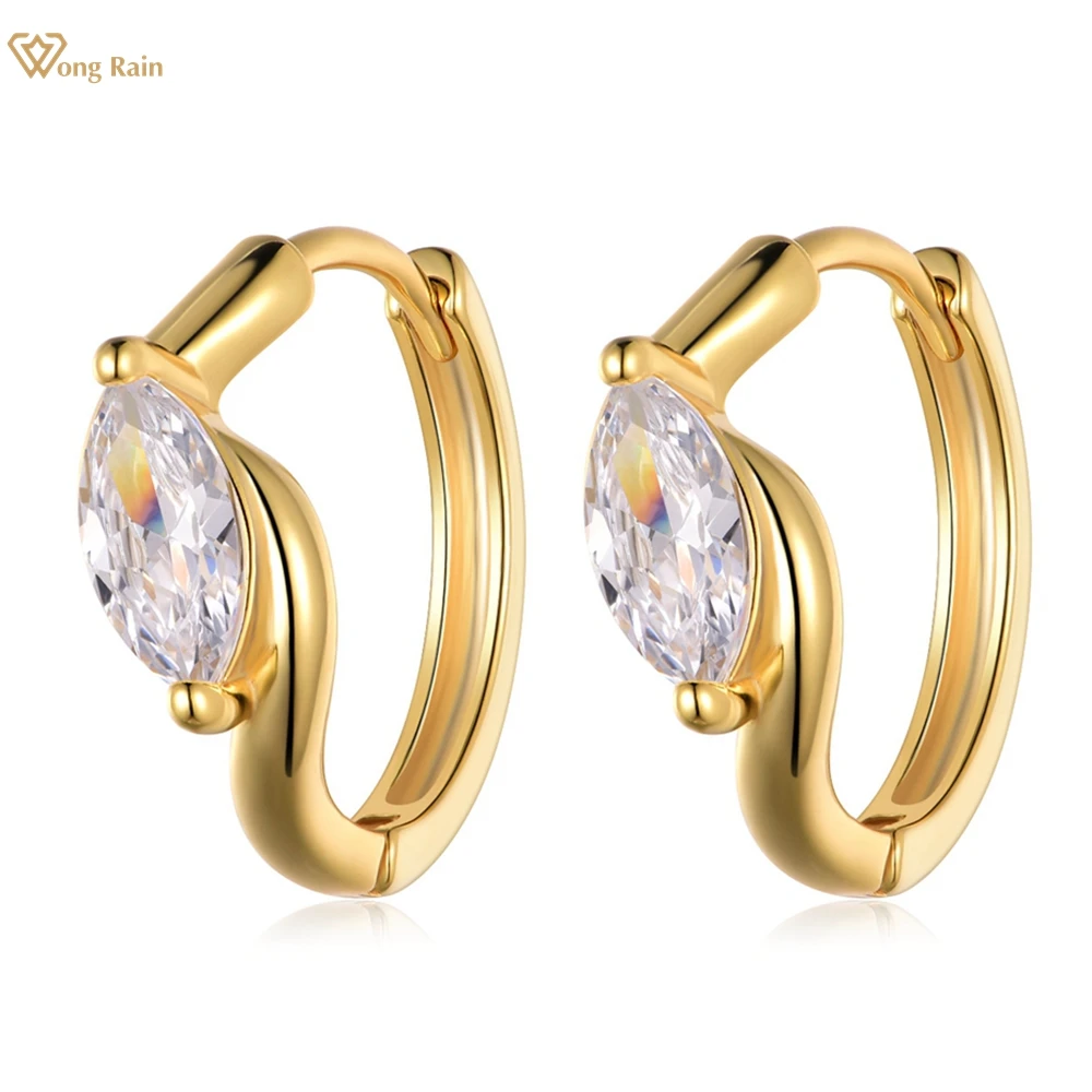 

Серьги-кольца Wong Rain из стерлингового серебра 925 пробы VVS1 3EX D, цвет маркизы, настоящий муассанит, бриллиант, драгоценный камень, ювелирные изделия