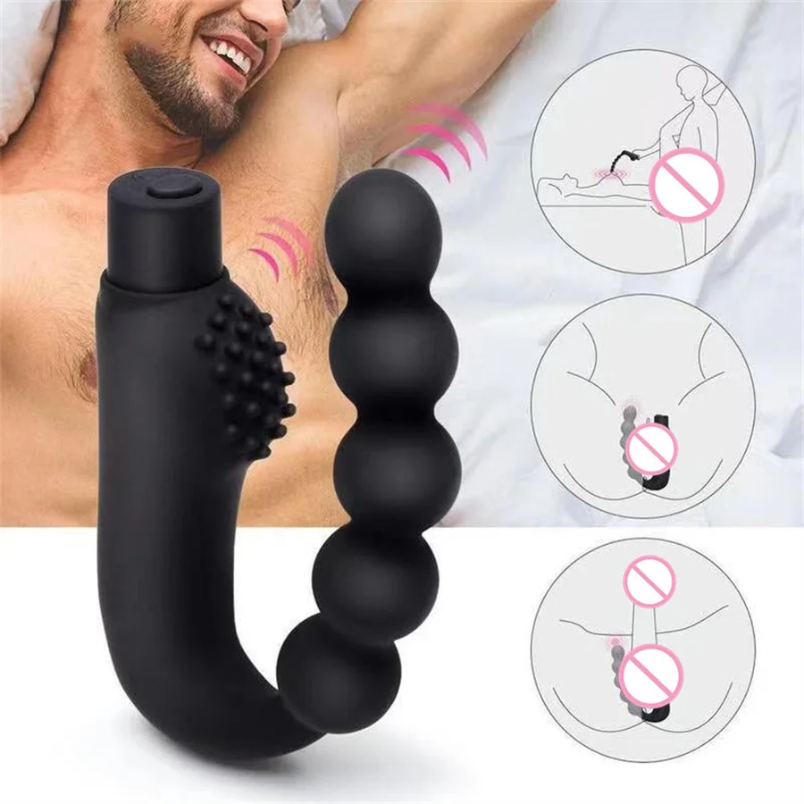 Portable Vibrating Anal Beads Prostate Massager Anal Vibrator Buttplug G-Spot Bullet Vibrator Sex Toys For Men Masturbator