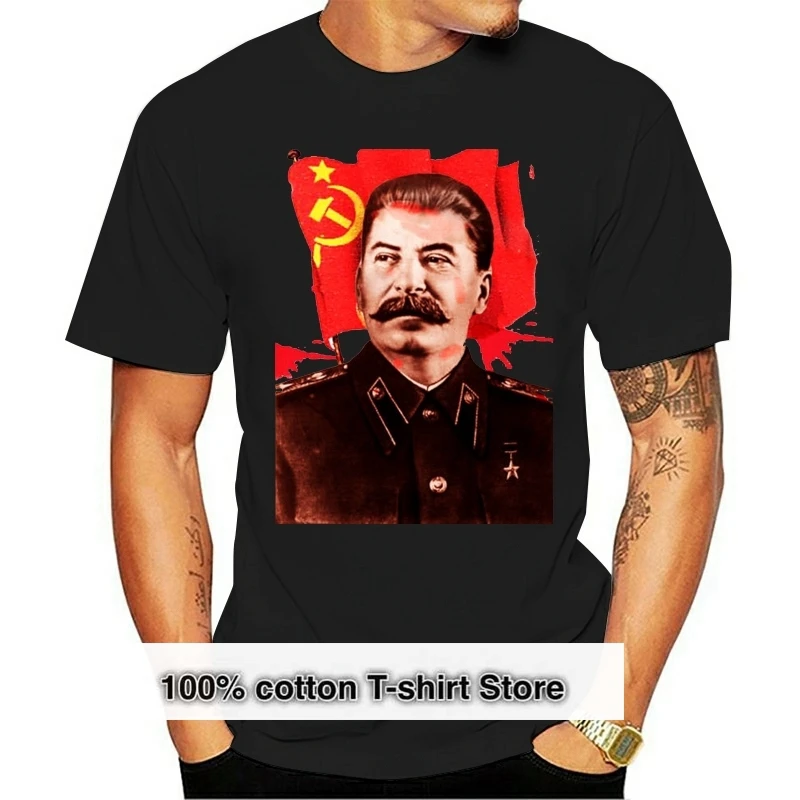 

2024 Fashion Hot sale 100% cotton Joseph Stalin communist propaganda T-SHIRT Print Tee shirt