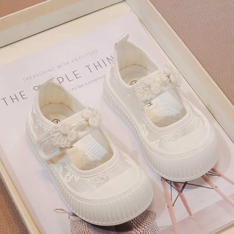 فتاة حذاء رياضة الصيف موضة تنفس فتاة حذاء تنوعا لينة المضادة للانزلاق طفل حذاء رياضة بسيط طفل حذاء قماش Zapatillas De Mujer #4