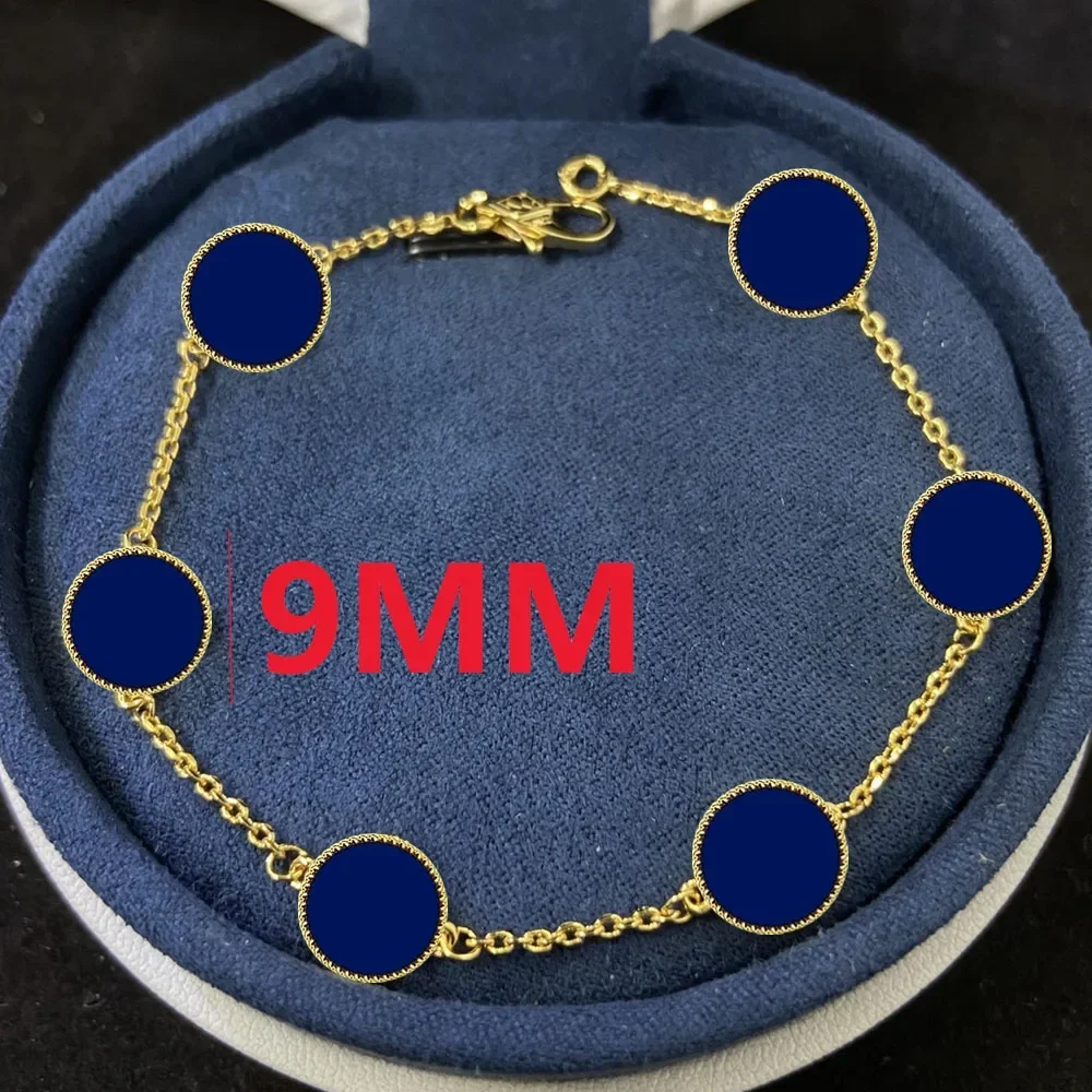 2025 جديد s925 hombres y mujeres joyería de design de lujo 9 مللي متر pulsera de quattro hojas 18K chapado en oro plata أغاتا ديامانتي