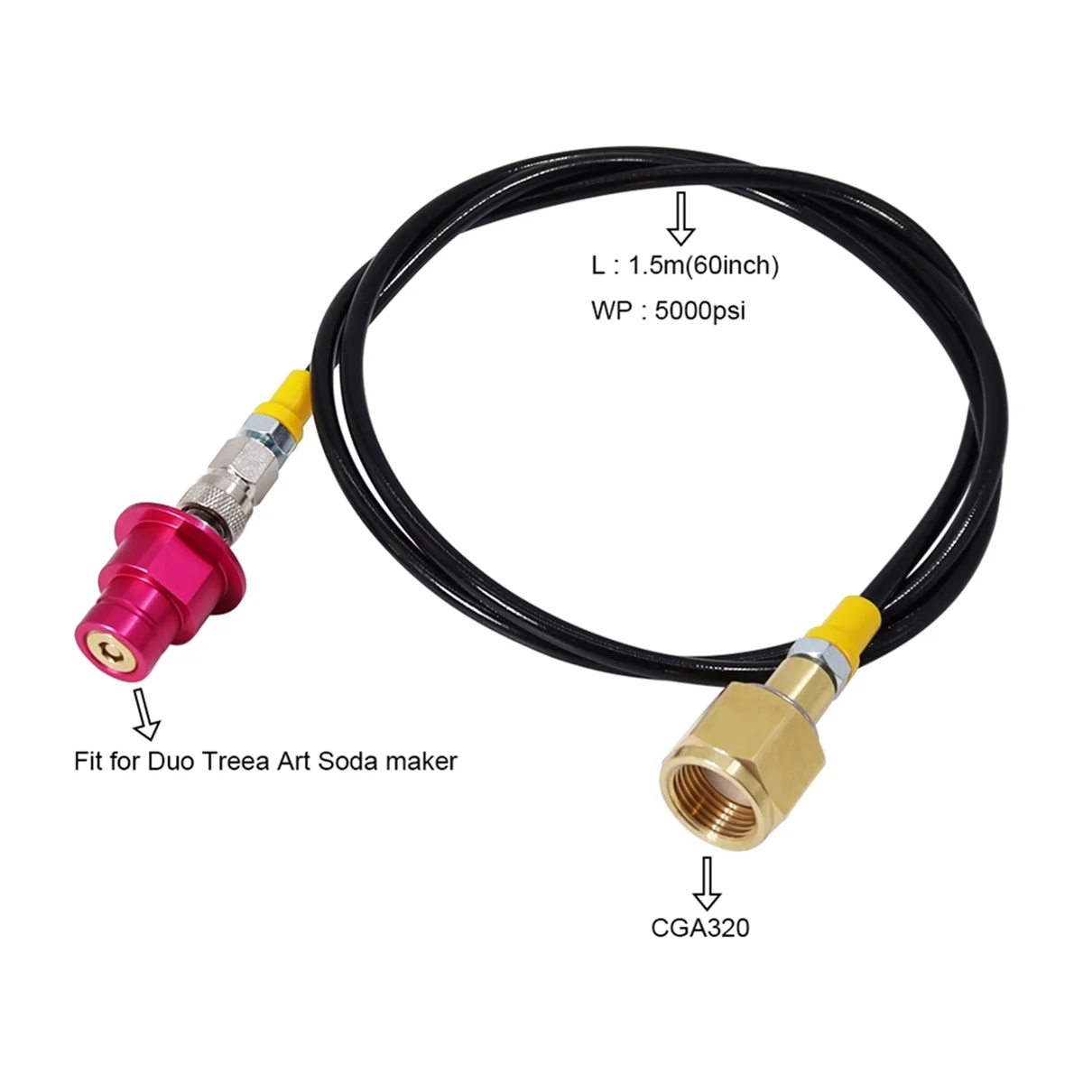 

AB06 Soda Terra Machine Co2 Adapter Quick Connector Adapter Plastic Hose CGA320 for DUO/TERRA/ART/Crystal3.0/