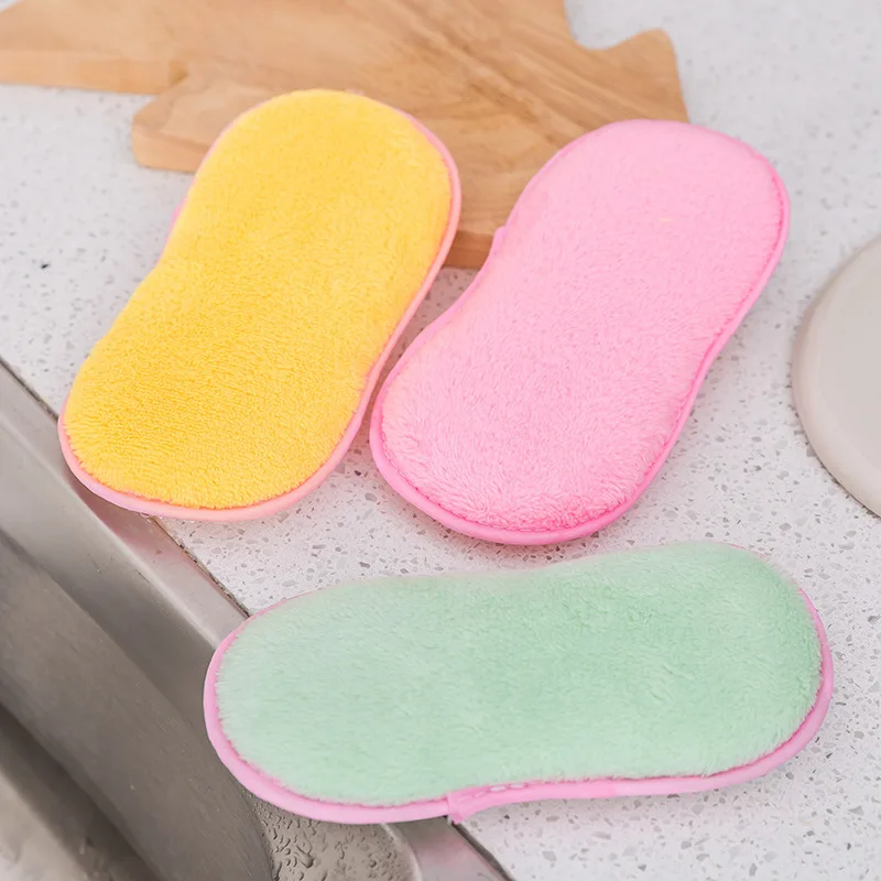 Kitchen Bamboo Fiber Cleaning Cloths Double Sided Antibacterial Dishcloths Washing Dish Towel Scrubbing Sponges Washing Dish