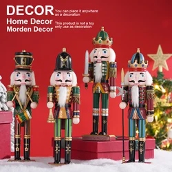 1PC Nutcracker Creative Craft Gift 30cm Christmas Decoration Home Accessories Walnut Soldier Wooden Vintage Puppet Holiday Gift