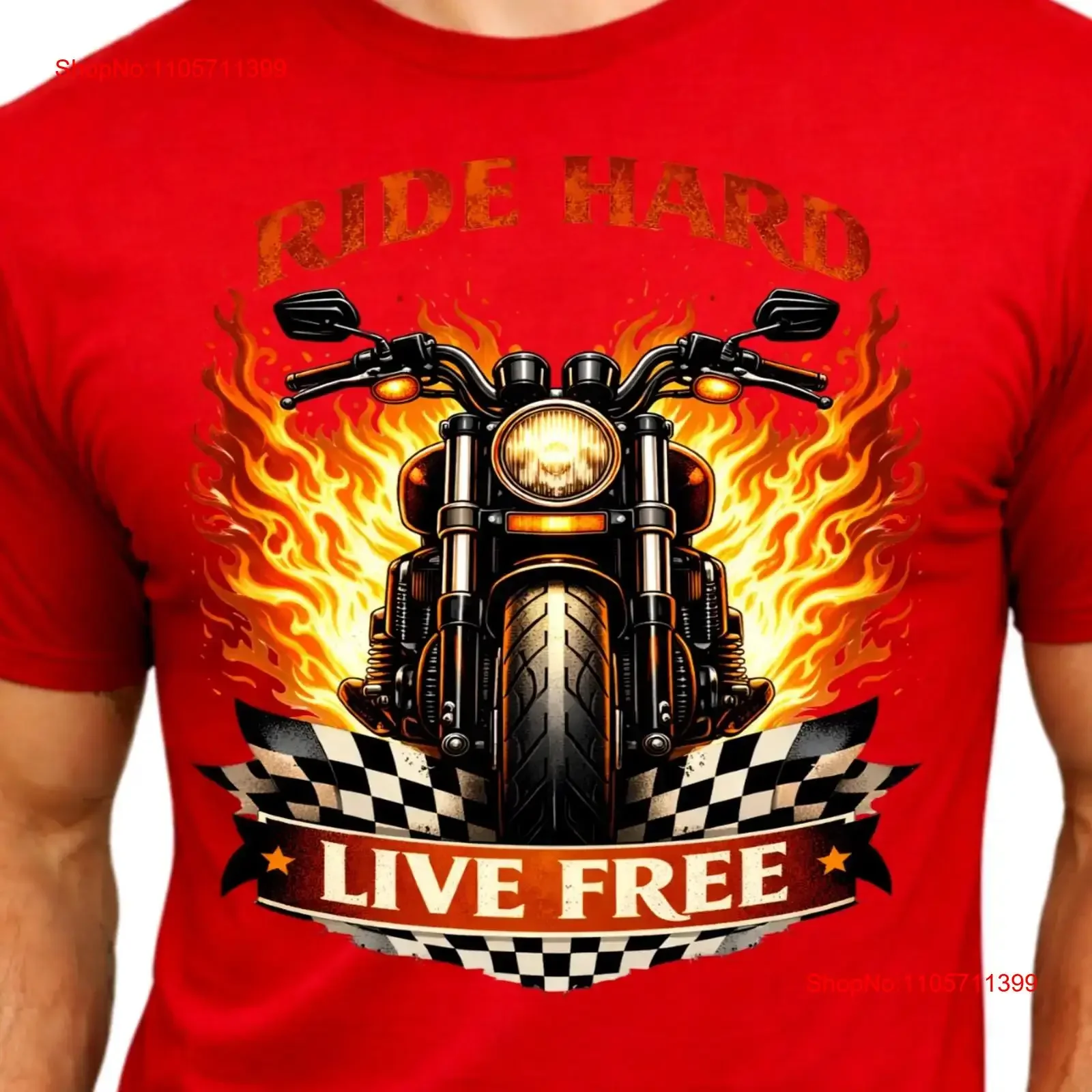 Skull Biker T Shirt Motorcycle Piston Flame Chopper Tattoo Vintage long or short sleeves vintage Washed homme