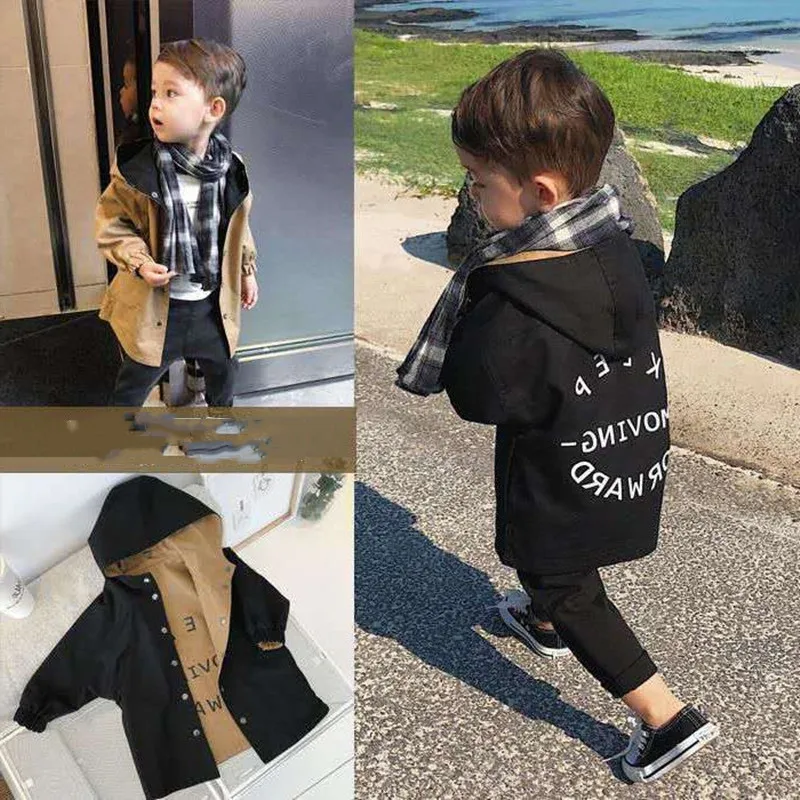 Children's Baby Windbreaker Jacket for Boy Spring Autumn Kid Double-faced Boy Girl Parka Jacket Kids Trench Coat 1 2 3 4 6 Years