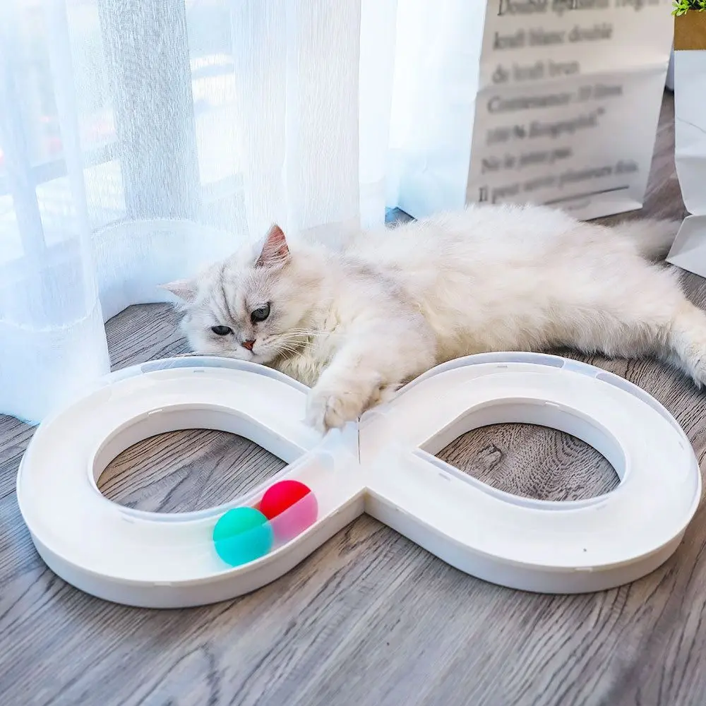 

Cat Tunnel Funny Cat Fun Track Tunnel Design Durable Interactive Cat Toy Plastic Household Kitten Track Ball Toy Cat Supplies