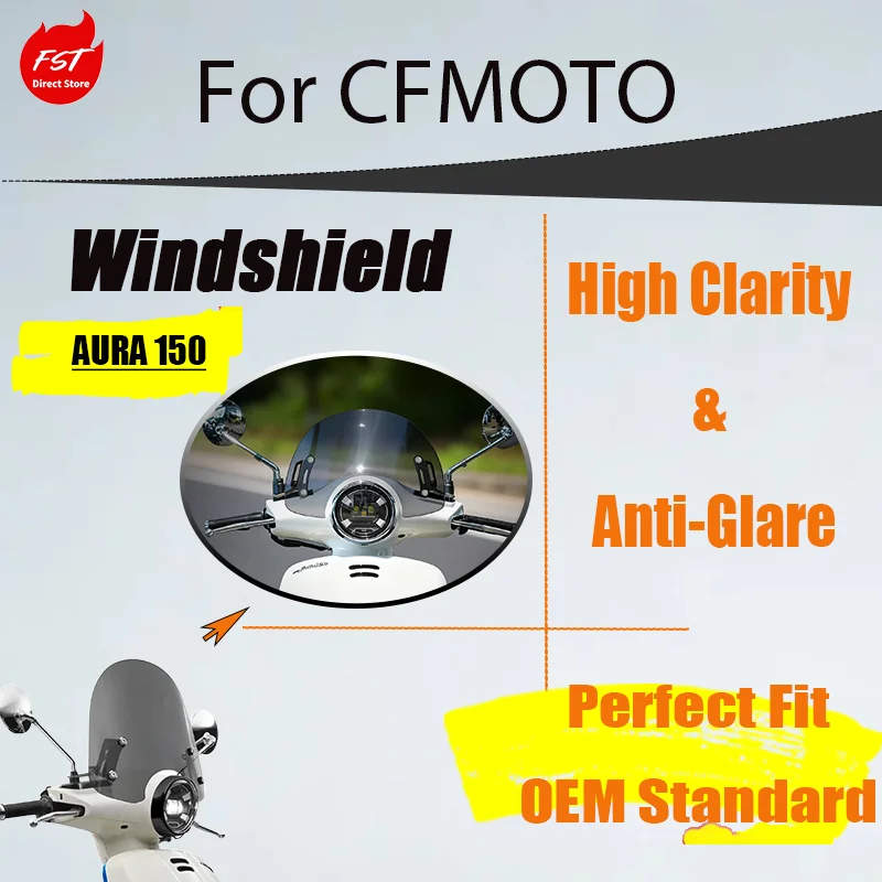 

Smooth Retro Wind Deflector for CFMOTO AURA 150, Heightened Windproof Windshield