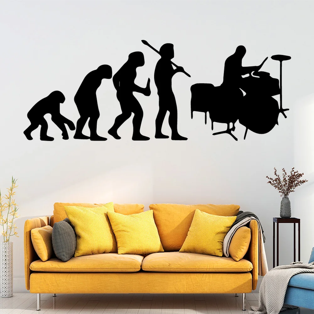Delicate Evolution Shooting Primitive Man Sport Wall Sticker Vinyl Removable For Kids Rooms Home Decor Decal Creative Stickers
