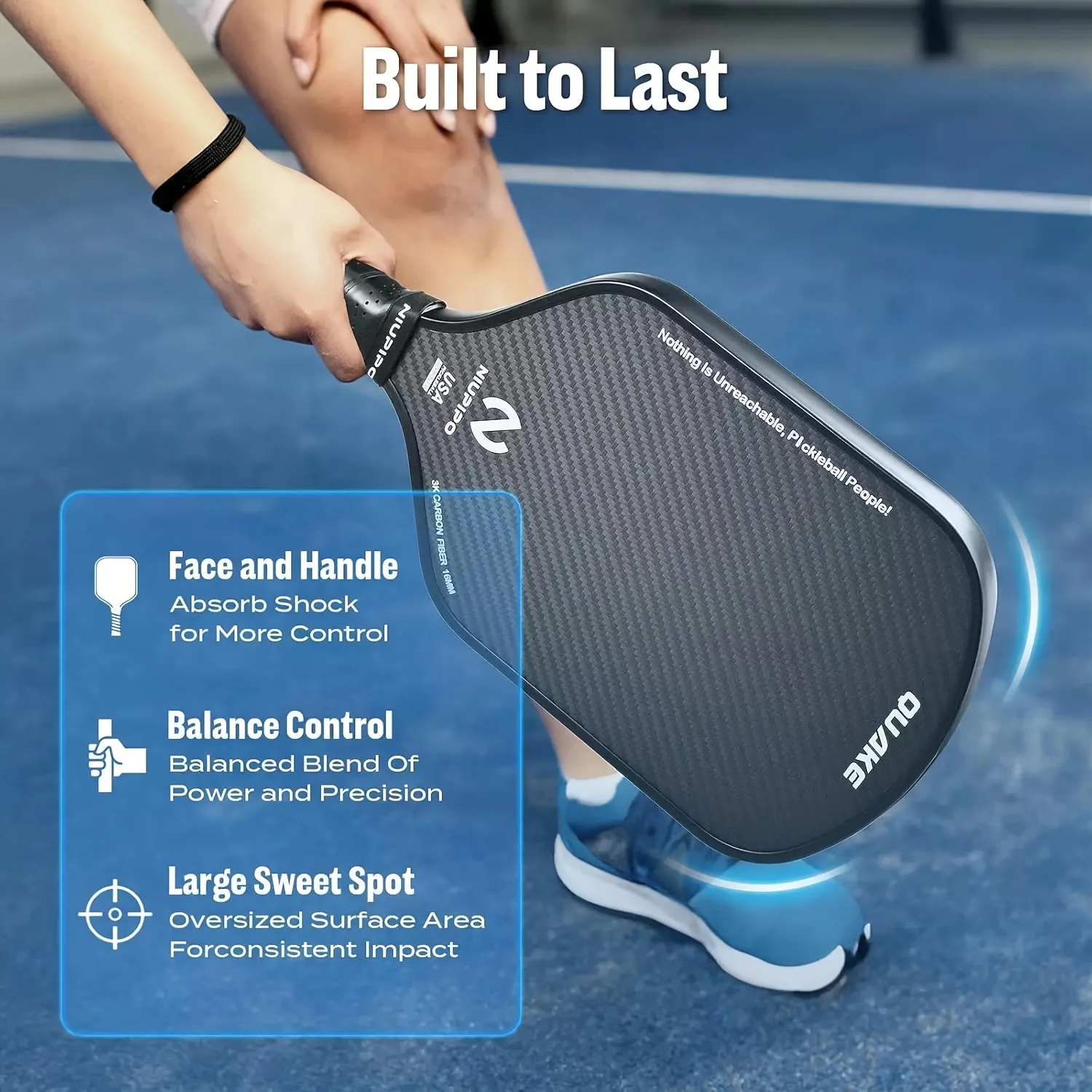 مجداف كرة البيسبول من ألياف الكربون 3K من NIUPIPO، معتمد من الولايات المتحدة الأمريكية، قلب قرص العسل البوليمر 16 مم، تحسين الطاقة والتحكم والتحكم