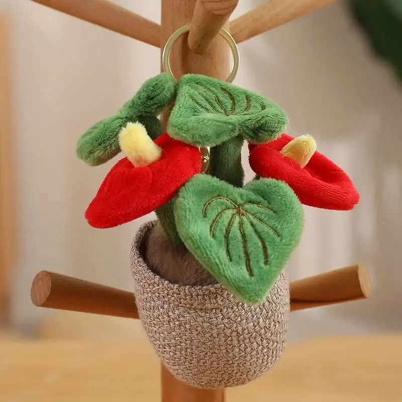 Schattige Simulatie Pluche Plant Bloem Ingemaakte Pop Zonnebloem Rode Palm Knuffel Kleine Pop Desktop Home Decor Gift Hanger