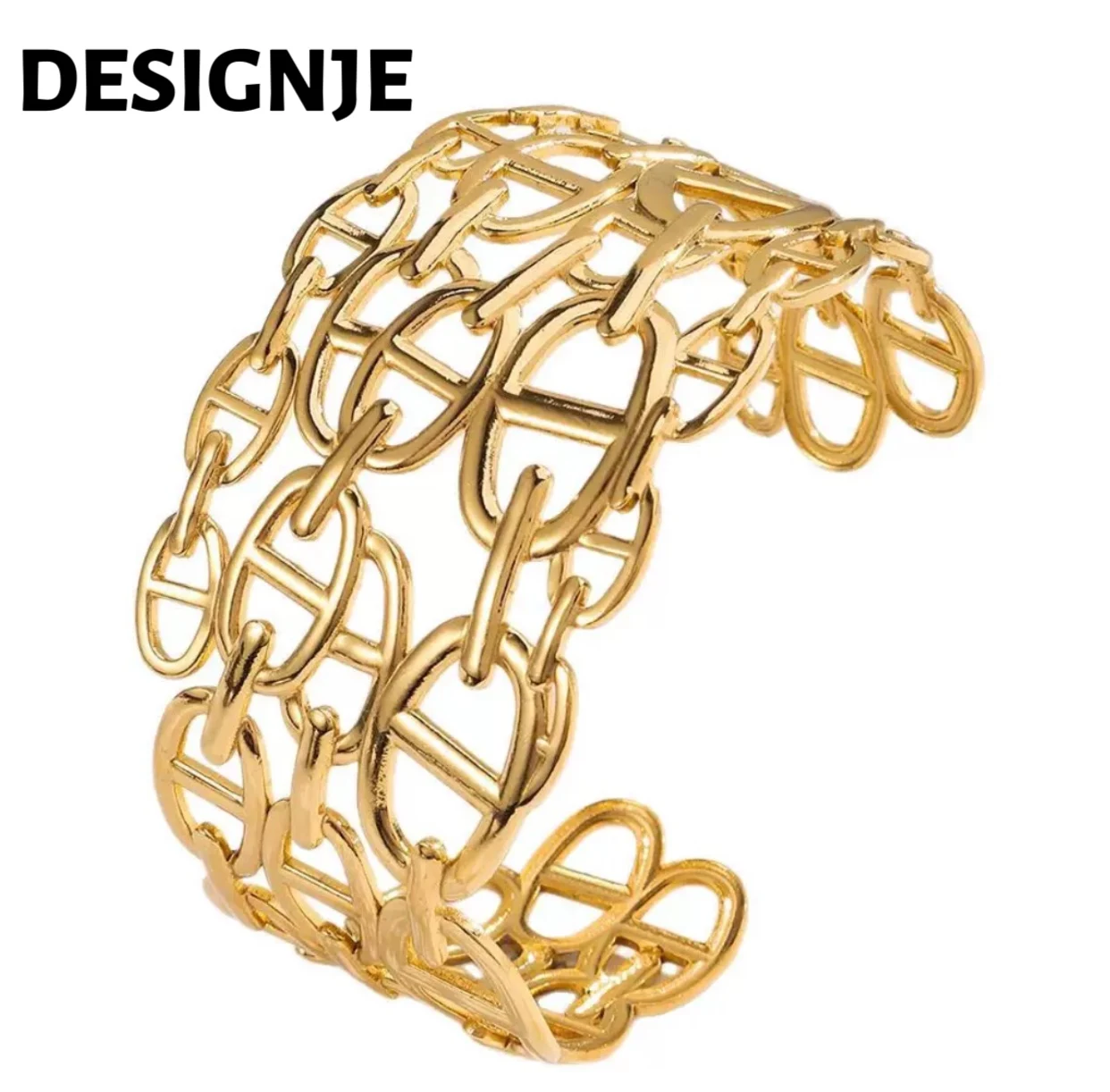 

Браслет из нержавеющей стали с открытым дизайном, регулируемый, модный, экстравагантный стиль