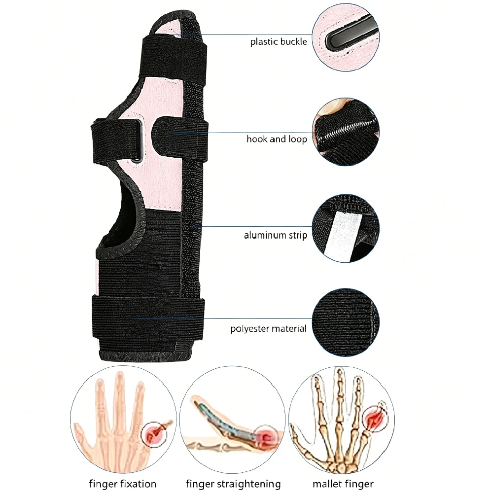 Adjustable Pinky Finger Splint,Polyester Brace Removable Aluminum Bar Hand Wrist Immobilizer for TendonitisJoint Pain Relief