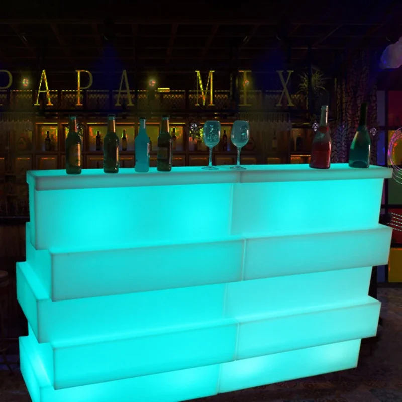 

Outdoor Luminous Bar Counter Movable Hotel Banquet Event Reception Desk Party Commercial Waterproof Bartending Desk