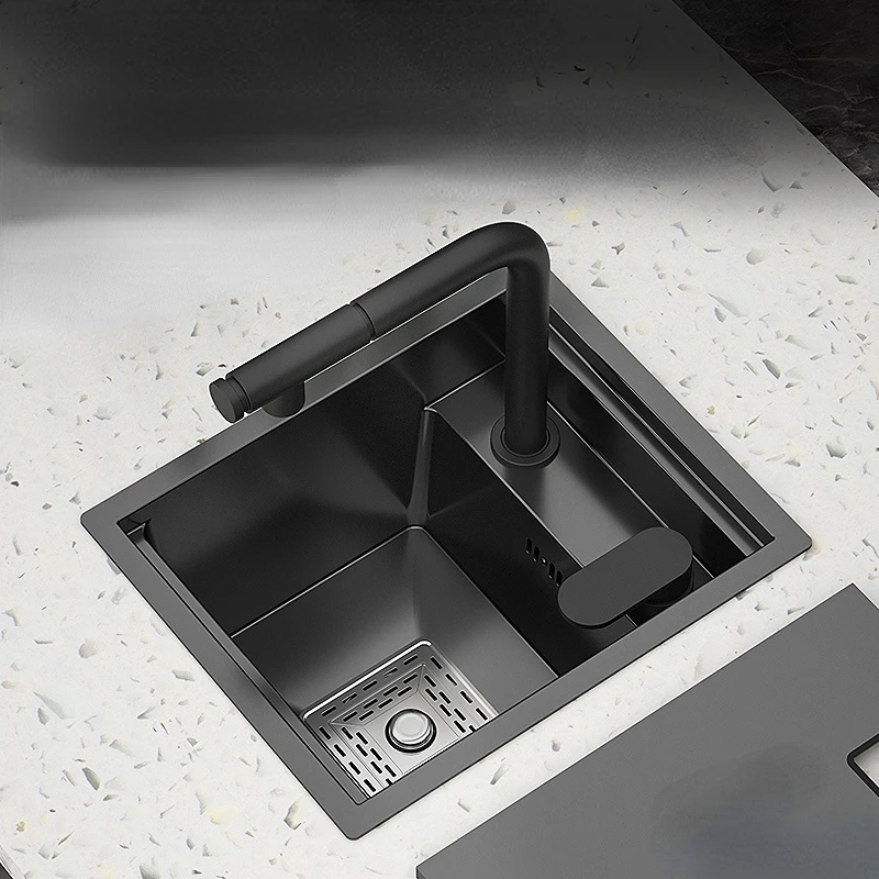 

Kitchen Sink 304 Stainless Steel Concealed Invisible Small Single with Cover Dish Washer Basin