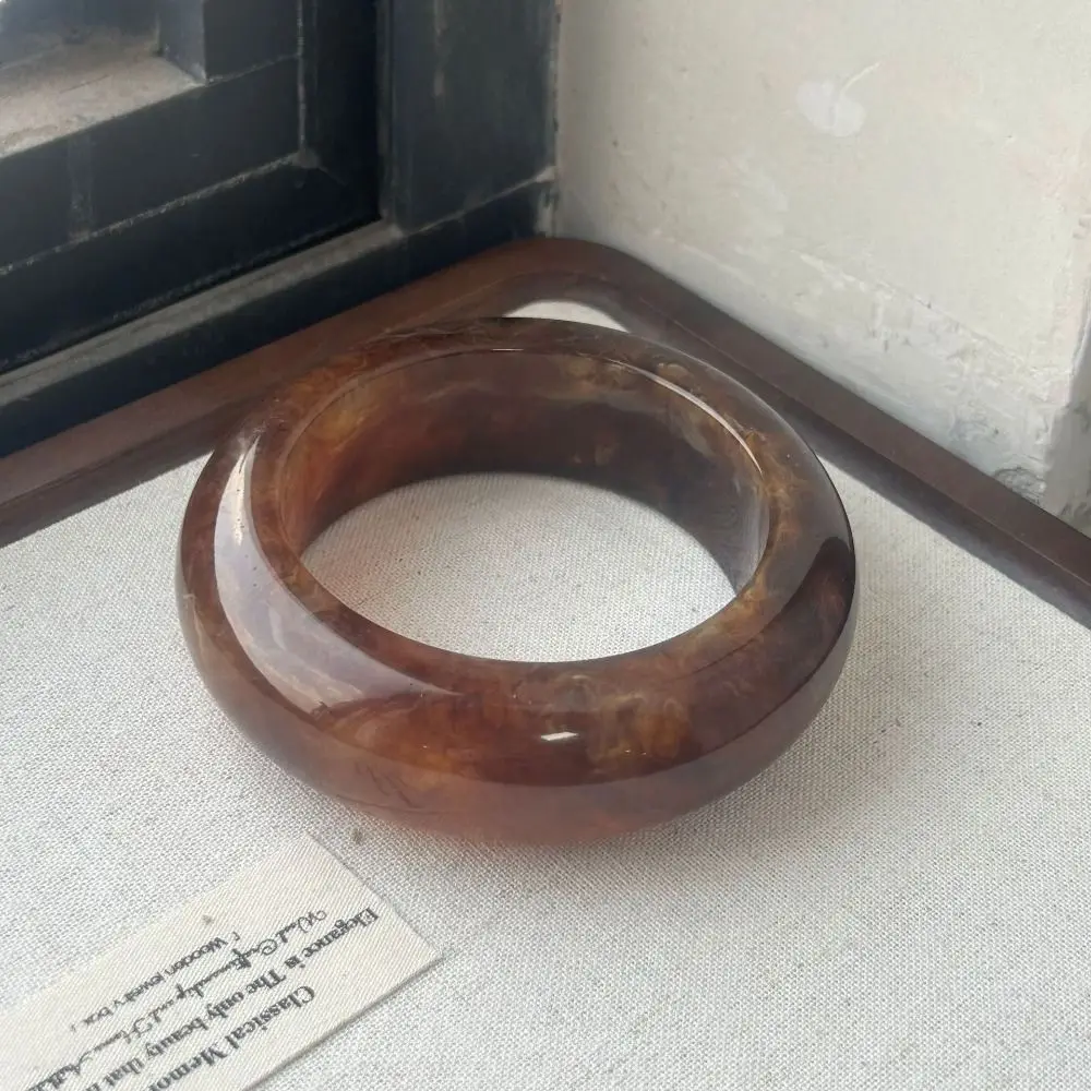 Богемный полупрозрачный акриловый браслет в европейском и американском стиле, дизайн меньшинств, круглый широкий браслет, ювелирные аксессуары с допамином